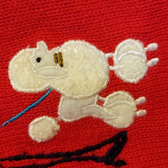 Designers Originals Studio Joy Holiday Shopping Cardigan Sweater Size XL Red - Picture 11 of 16